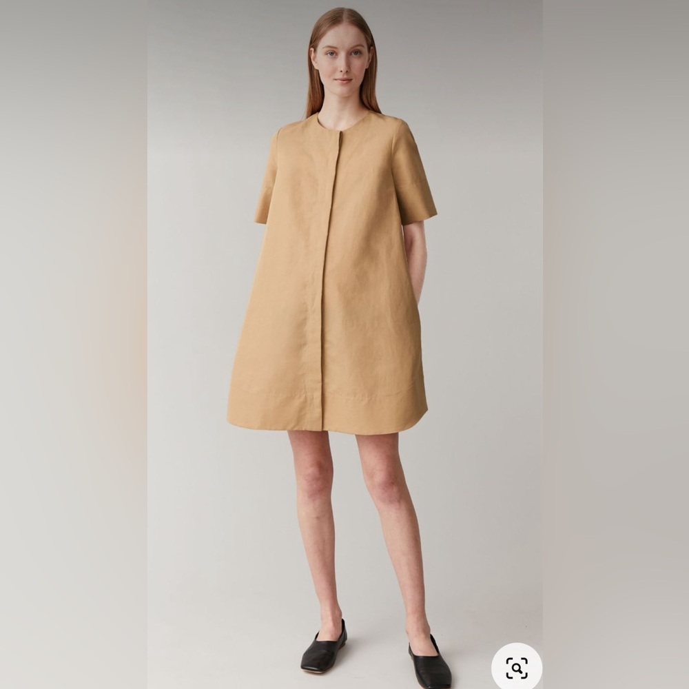 COS Linen Cotton A-Line Dress Size 8